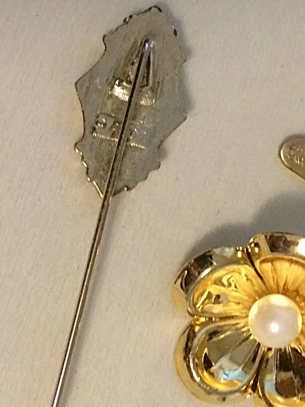 Vintage Stick Pin Set bottom one Avon gold tone